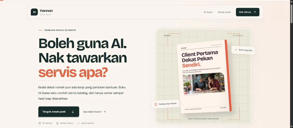 Preview sales page Client Pertama Dekat Pekan Sendiri