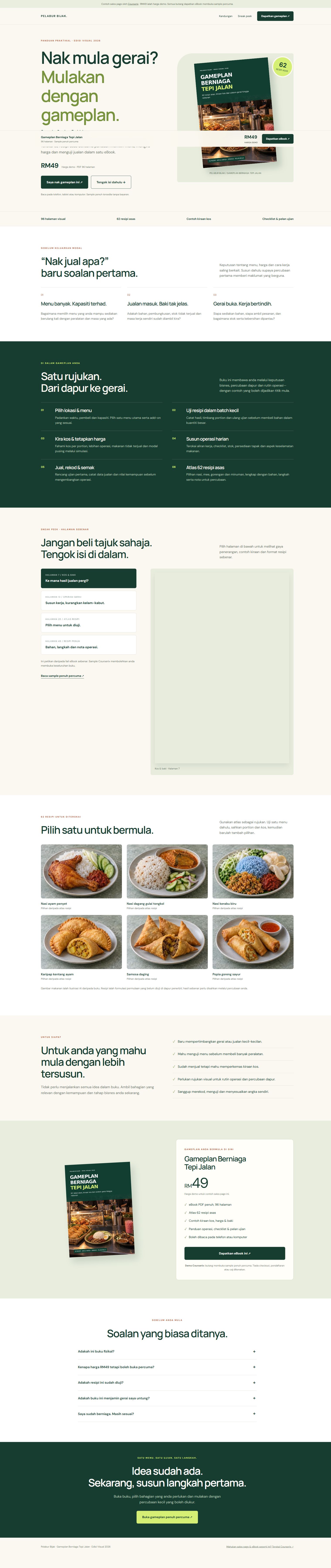 Preview sales page sebenar Gameplan Berniaga Tepi Jalan